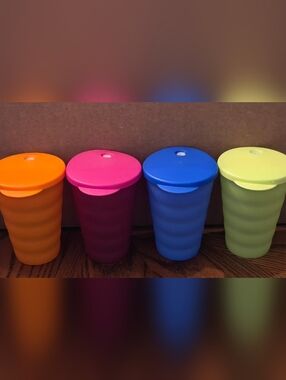 Tupperware 16 oz Impressions Tumbler Set/4 NWT